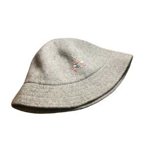 Vintage 00s Y2K Berkshire Lambswool Blend Embroidered Bucket Hat Cozy Winter Hat